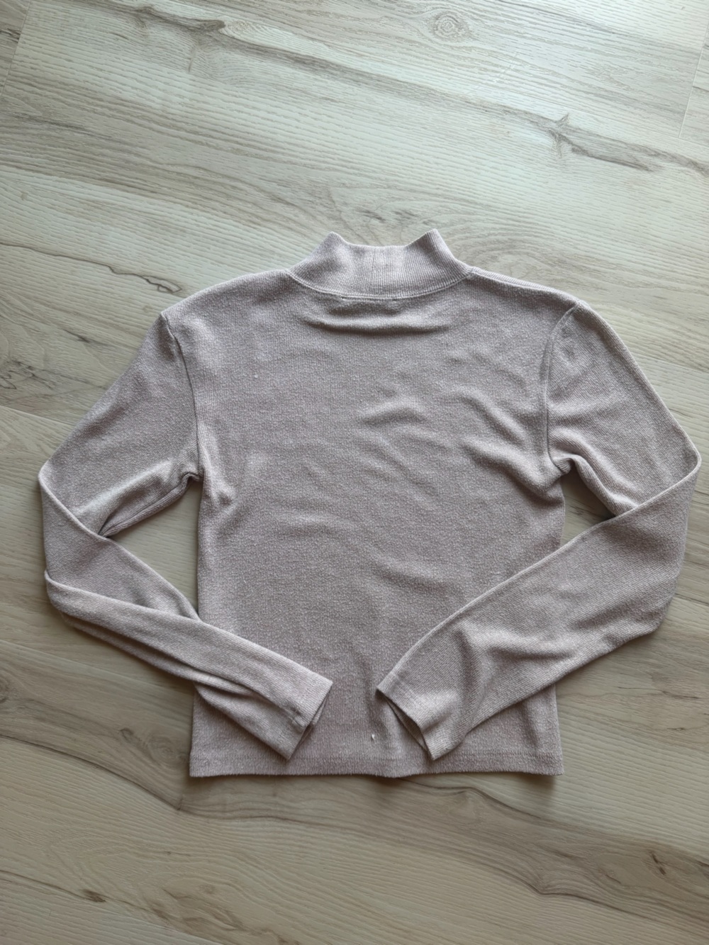 Light Beige ZARA Women's Mock Neck Sweater - Picture 2 of 6